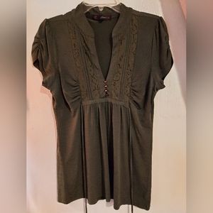 HeartSoul Women's Junior's Blouse Size XL Hunter Green